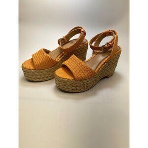 Sam Edelman Womens April Marigold Wedge Espadrille Platlform Sandal Sz 8.5